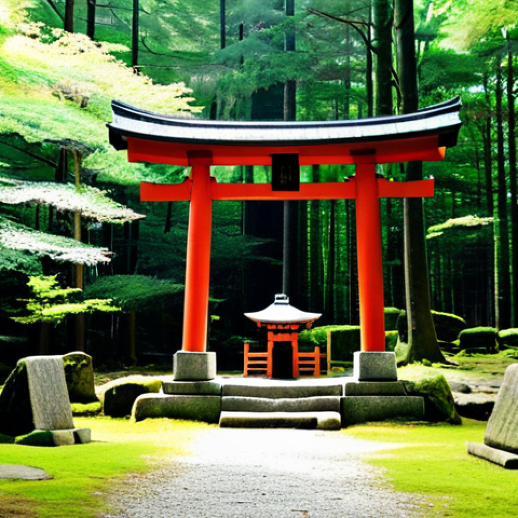 Shinto Shrine in a French Forest**

"A small Shinto shrine nestled in the heart of the Fontainebleau forest, torii gate visible, surrounded by lush greenery, soft sunlight filtering through the trees, moss-covered stones, serene atmosphere, safe for work, appropriate content, fully clothed, perfect anatomy, natural proportions, professional photography, high quality, family-friendly."

**