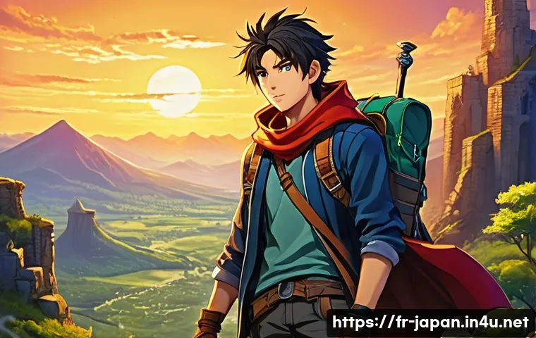 일본 만화 카테고리별 추천 - **Shonen - Epic Adventure & Friendship:**
    "A vibrant, dynamic illustration in the style of a pop...